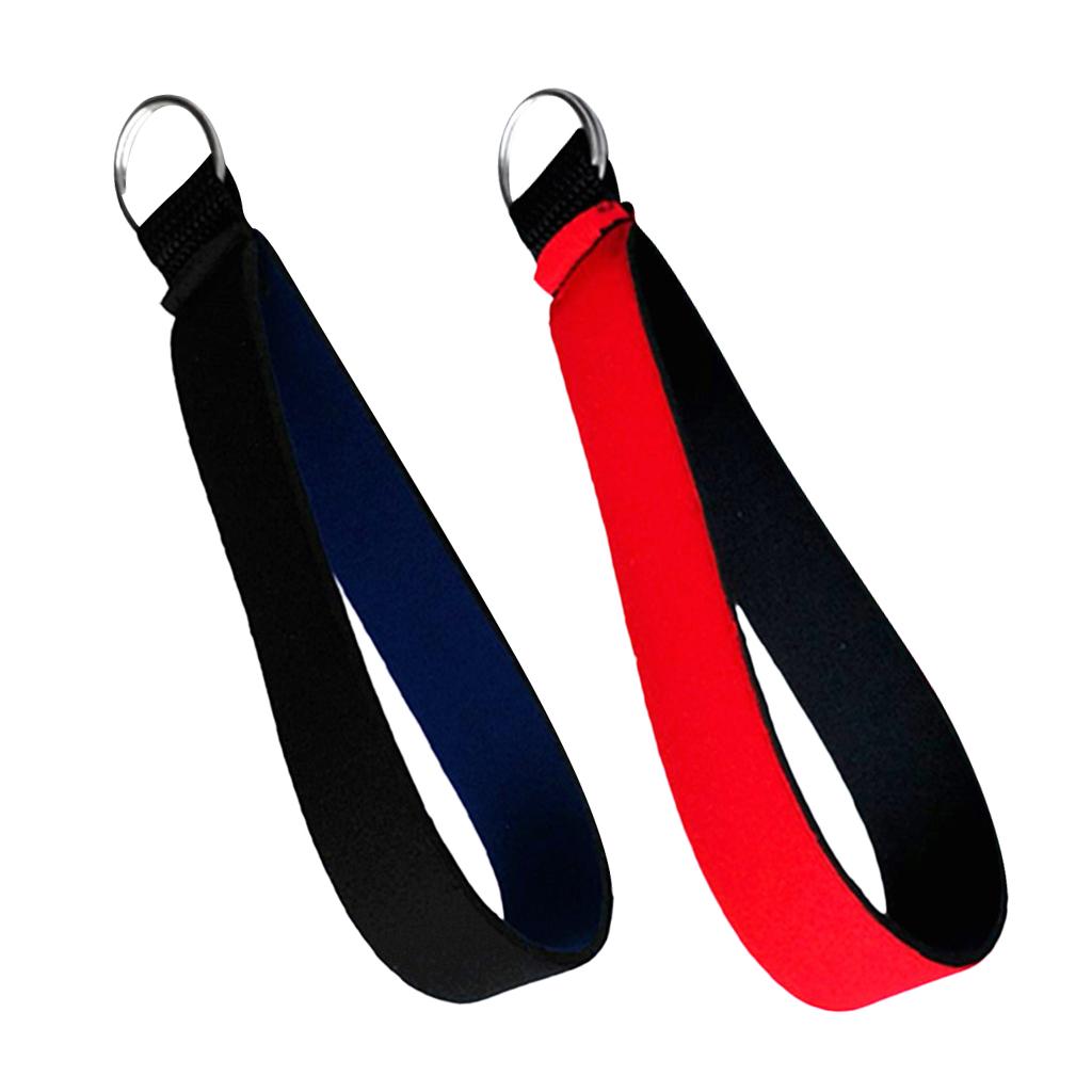 2Pcs Neoprene Wristlet Keychain Wrist Strap Band Key Holder Split Ring