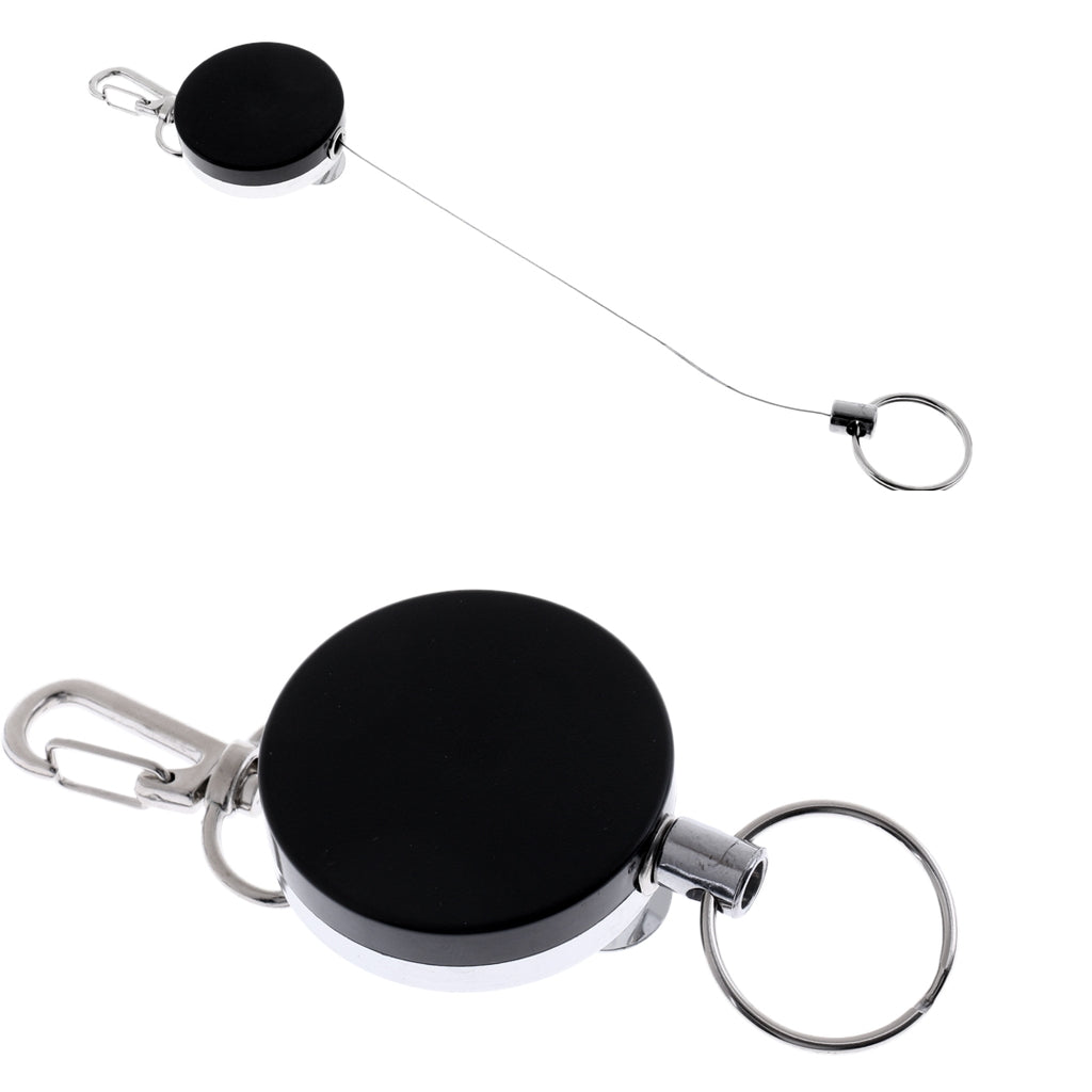 48 Pcs Retractable Key Chains Badge Holders Steel Recoil Ring Belt Clip 60cm