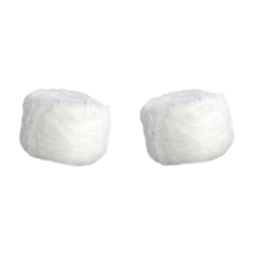 2 Pcs Comfortable Stool Covers for Home Living Room Decorations White