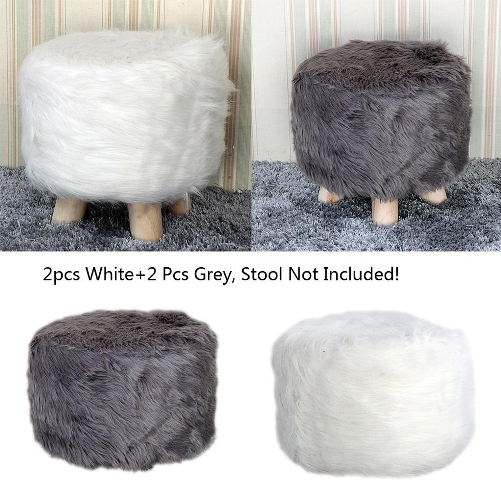 4 pcs Soft Stool Covers Round Chair Slipcover for Living Room Decoration