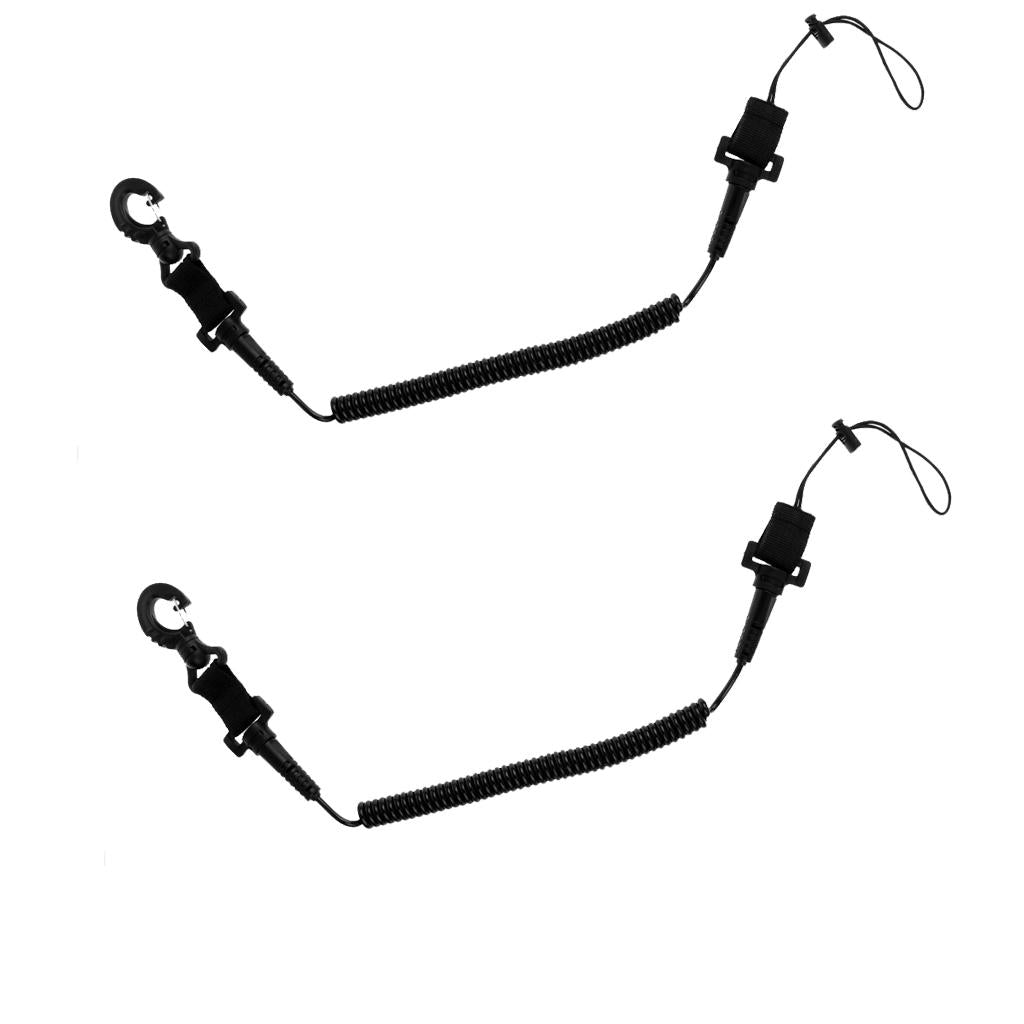 2Pcs Scuba Diver Coil Lanyard for Torch Camera/Scuba Diving Slate/Accessory
