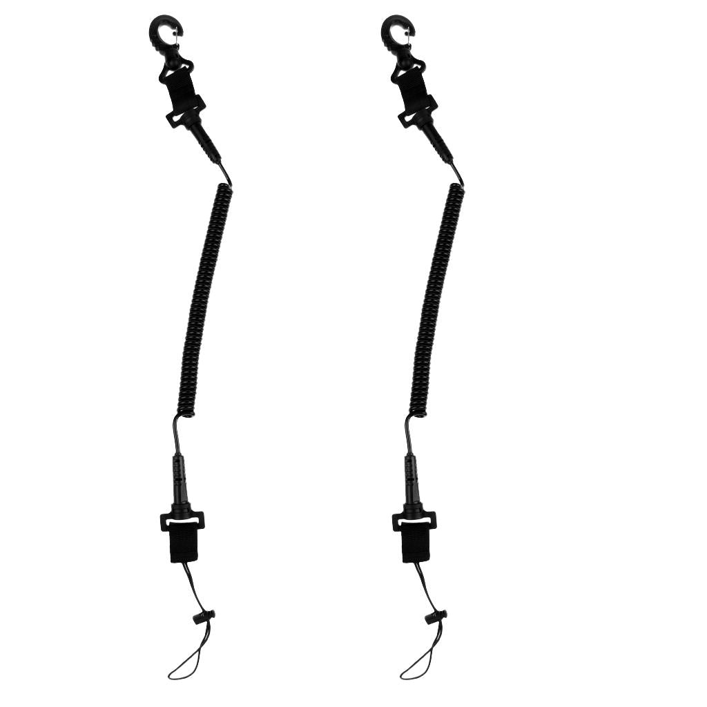 2Pcs Scuba Diver Coil Lanyard for Torch Camera/Scuba Diving Slate/Accessory