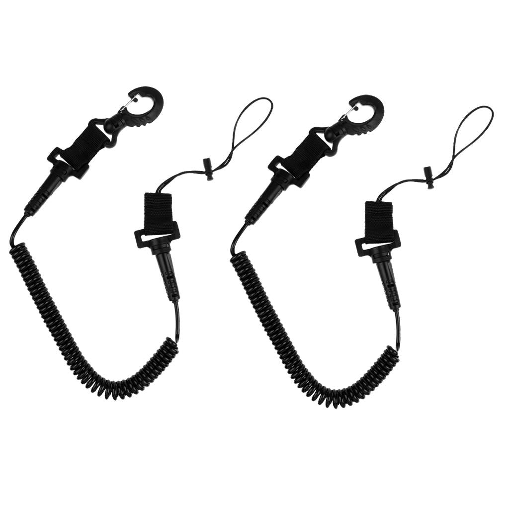2Pcs Scuba Diver Coil Lanyard for Torch Camera/Scuba Diving Slate/Accessory