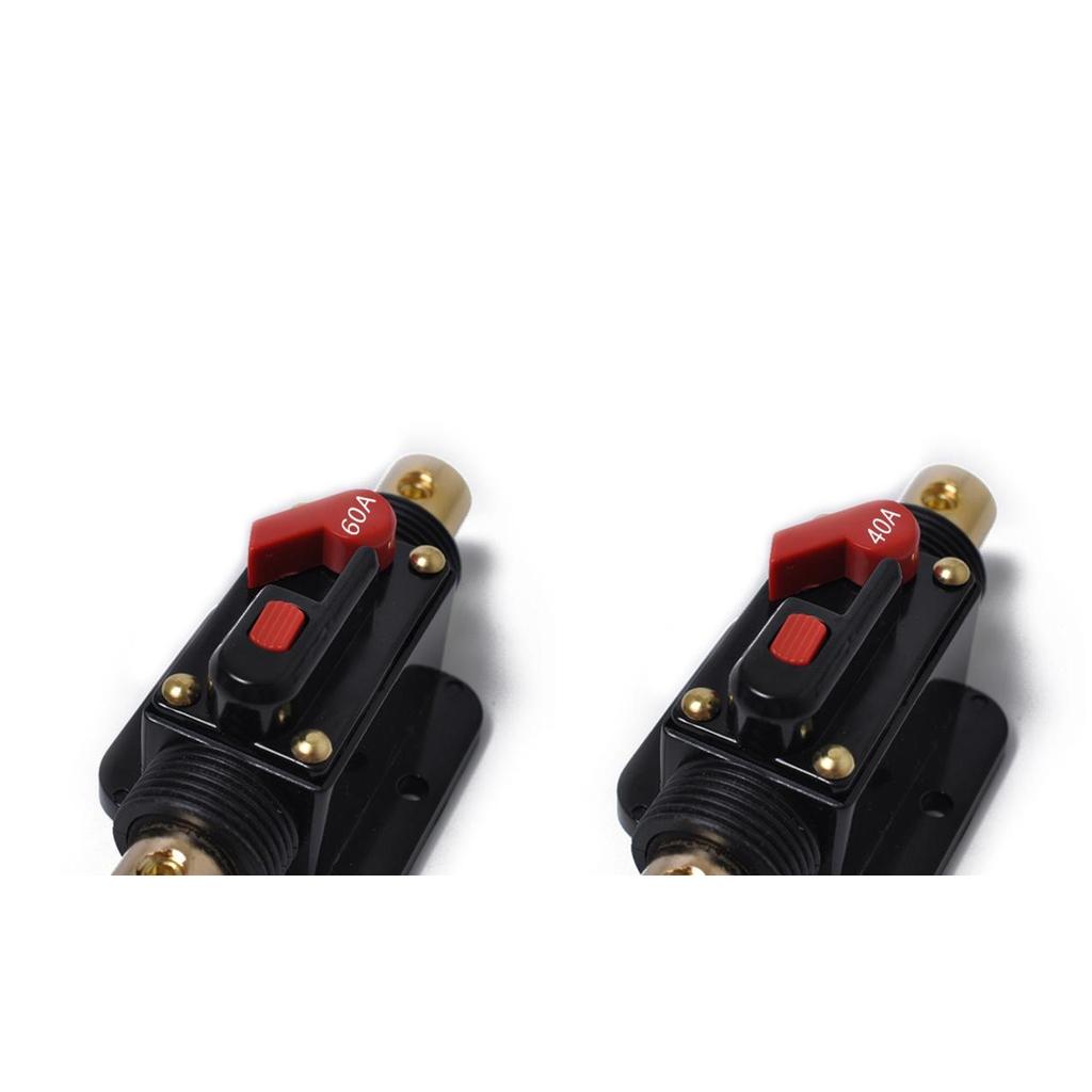 2X 12V Car Audio Fuse Holder 4-8 AWG Inline Circuit Breaker Protector 40/60A