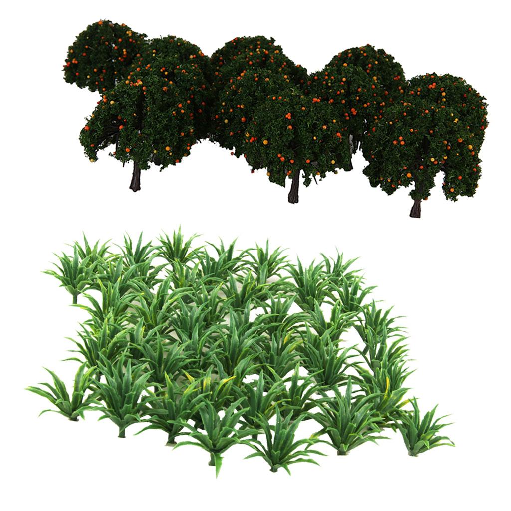 70x Green Tree Grass Model Train Railway Layout Scenery Decoration HO OO DIY