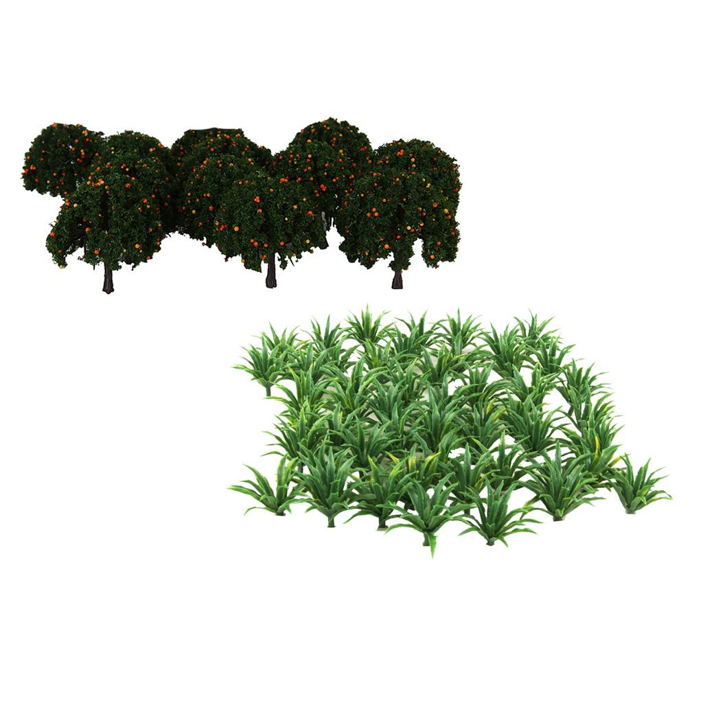 70x Green Tree Grass Model Train Railway Layout Scenery Decoration HO OO DIY