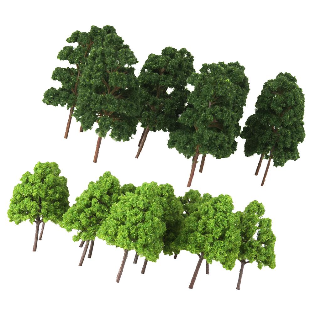 45x Mini Green Trees Model Train Railway Layout Scenery Diorama Architecture