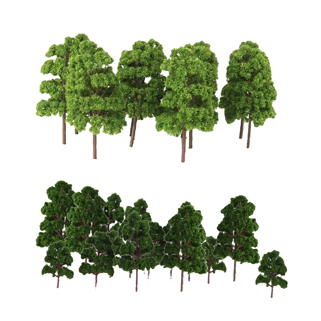 30Piece HO Z Sacle Green Fir Pine Tree Model Train Railway Street Layout DIY