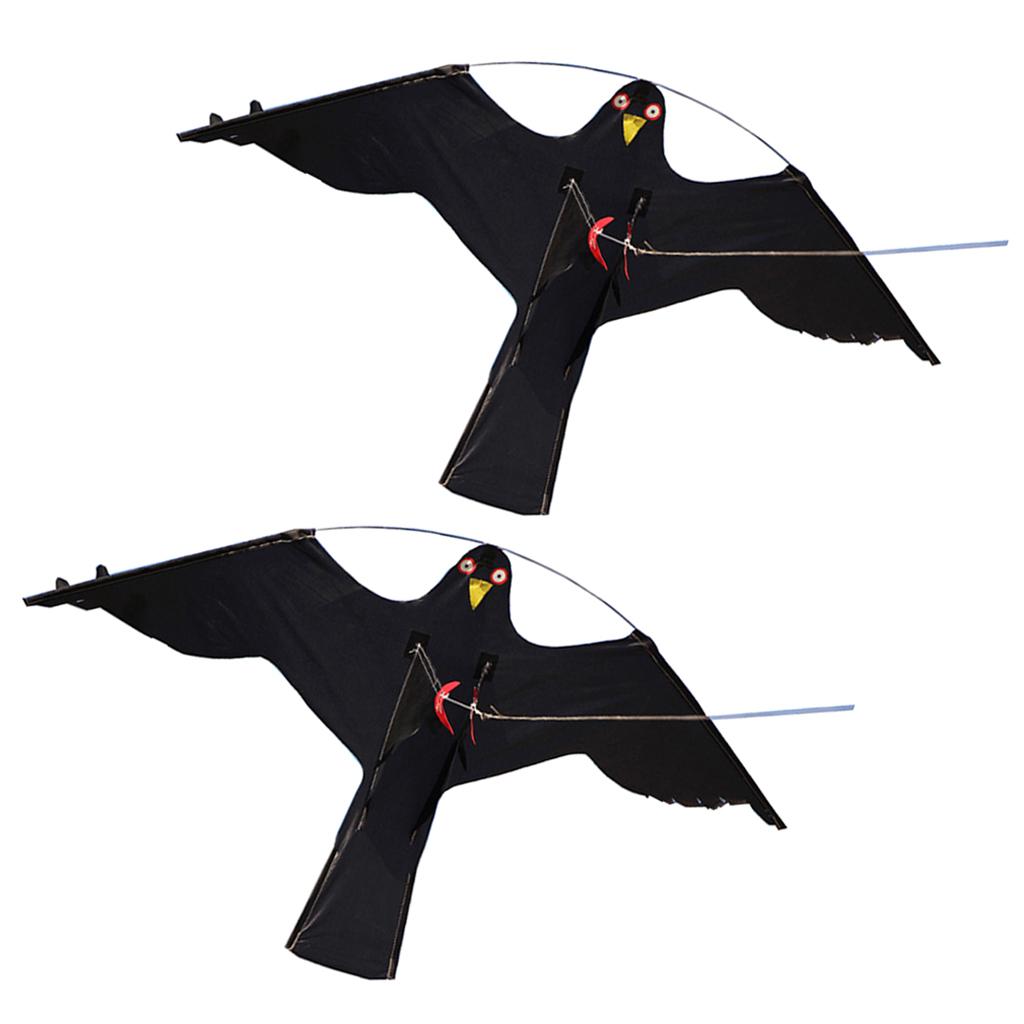 2x #2 Large Hawk Kite Bird Scarer Protect Farmer Crop Windsock Scarecrow Toy