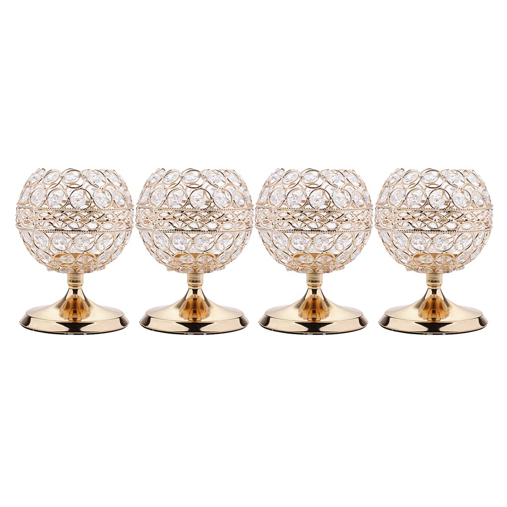 4x Bling Crystal Votive Tealight Candle Holders Wedding Table Centerpieces