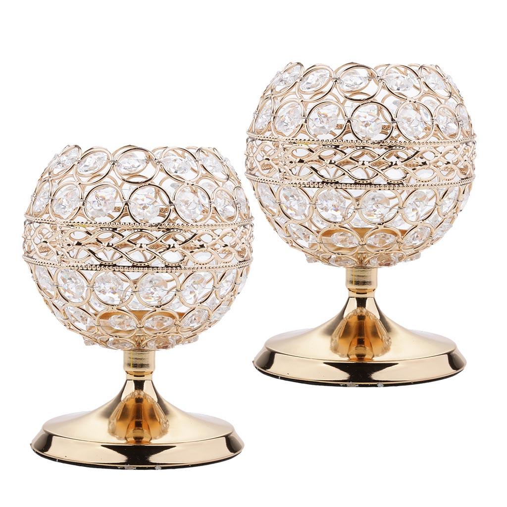 2x Bling Crystal Votive Tealight Candle Holders Wedding Table Centerpieces