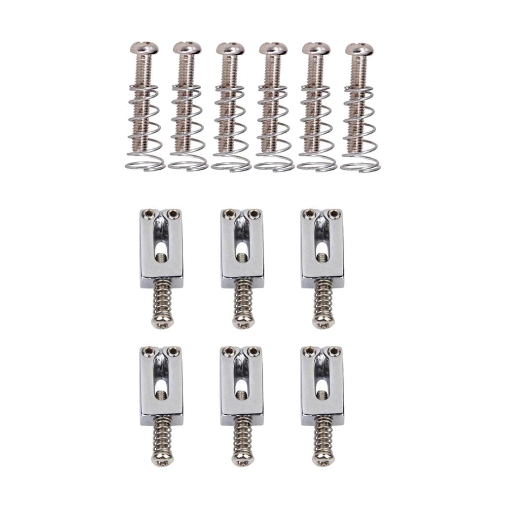 12 Pieces Electric Guitar Bass Bridge Tailpiece Saddles Screws w/ Springs