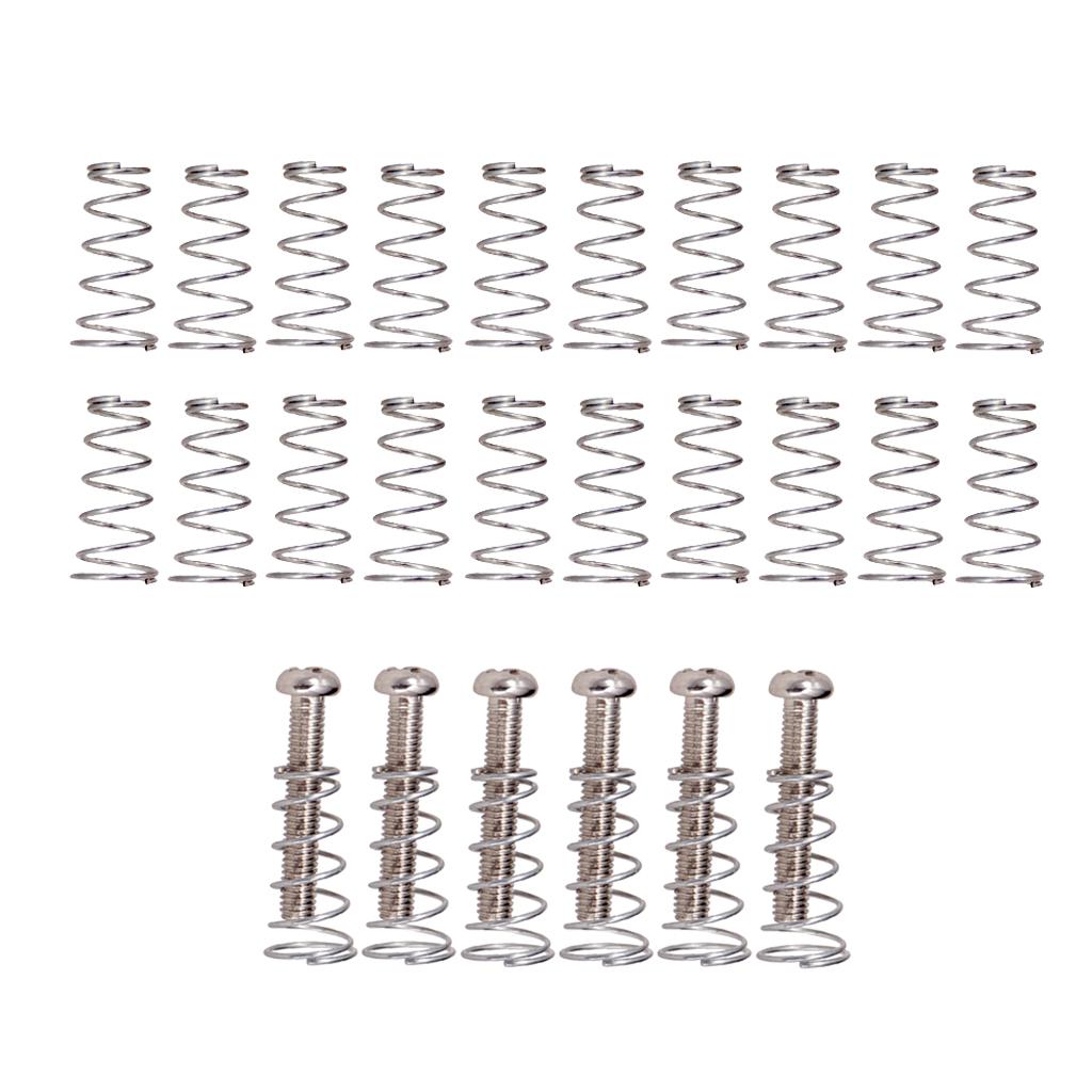 6 Pieces Electric Guitar Bass Bridge Screws Springs+20pcs Pickup Springs