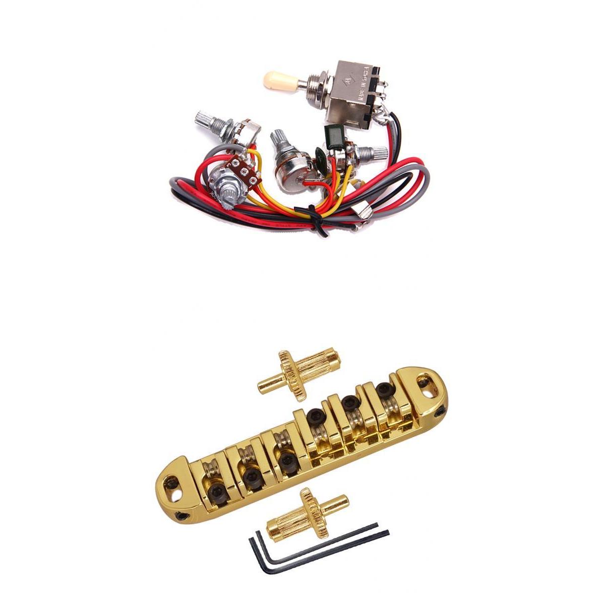 6 String Electric Guitar Bridge with Circuit Wiring for LP EPI Guitar