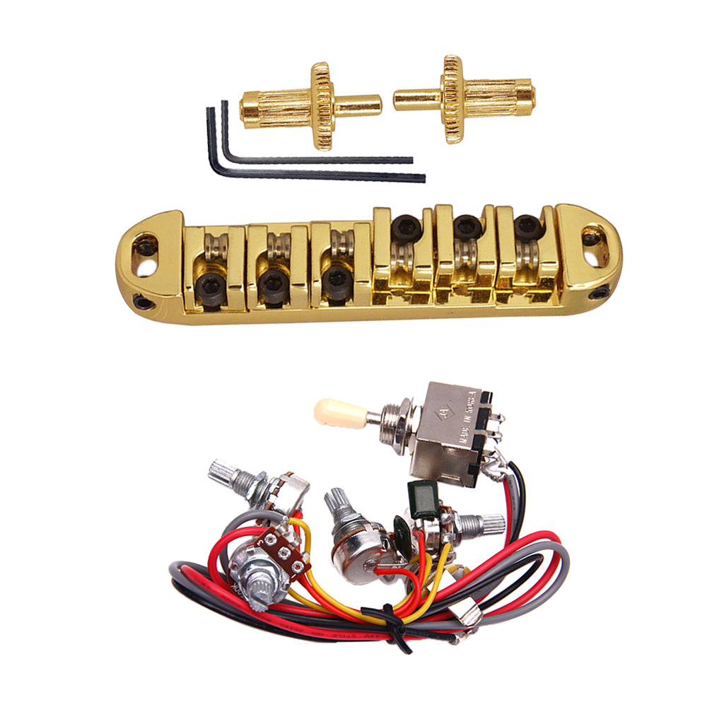 6 String Electric Guitar Bridge with Circuit Wiring for LP EPI Guitar