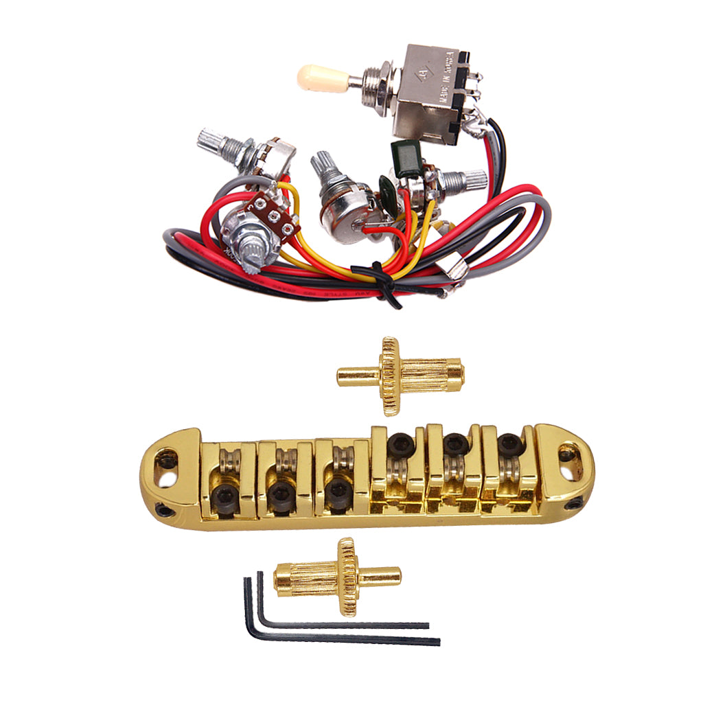 6 String Electric Guitar Bridge with Circuit Wiring for LP EPI Guitar