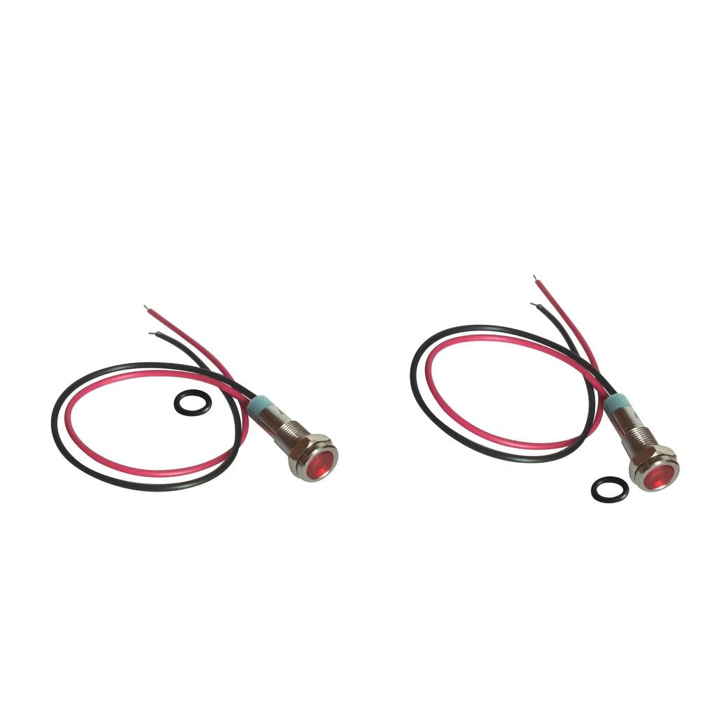 2pcs 6mm LED Metal Indicator Light Waterproof Signal Pilot Dash Lamp 6V Red