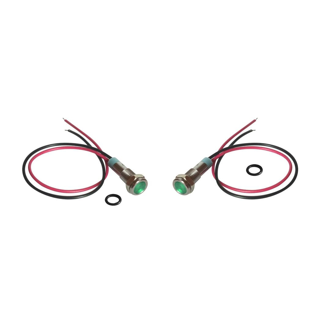 2pcs 6mm LED Indicator Light Waterproof Signal Pilot Dash Lamp DC 6V Green