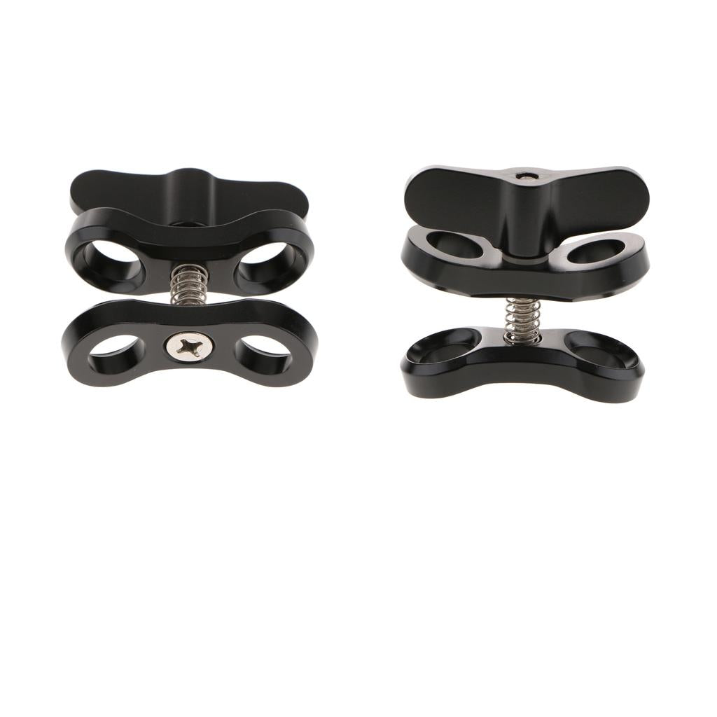 2Pieces Underwater Diving Ball Join Connector Clamp Mount Arm for Flashlight