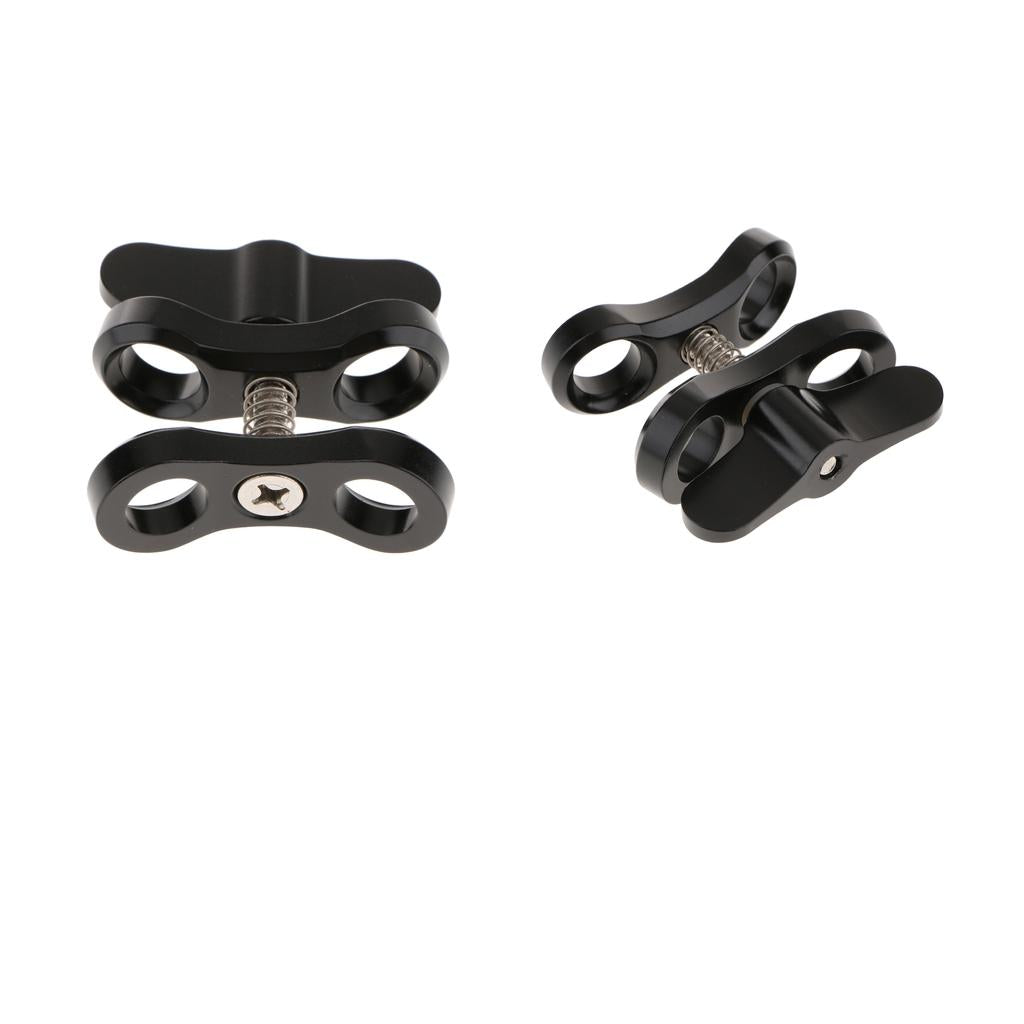 2Pieces Underwater Diving Ball Join Connector Clamp Mount Arm for Flashlight