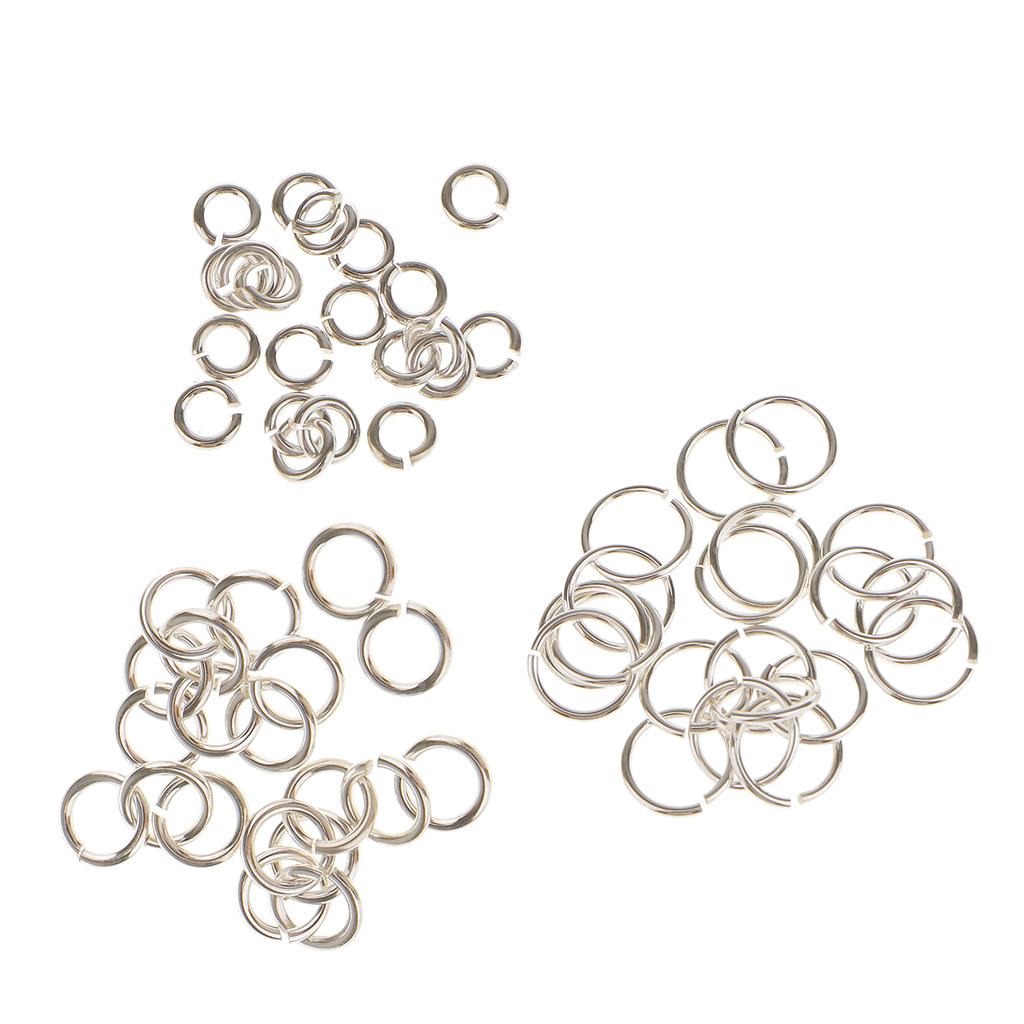 60 Pieces 3mm 4mm 6mm Mixed Jewelry Findings Sterling Silver Open Jump Rings