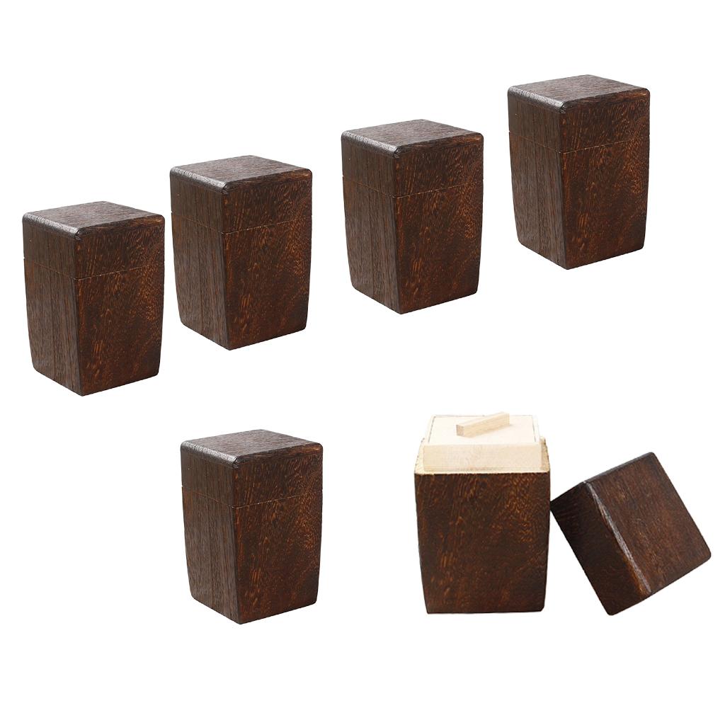 6x Wood Tea Storage Box Organizer Container Wood Tea Caddy Container Holder