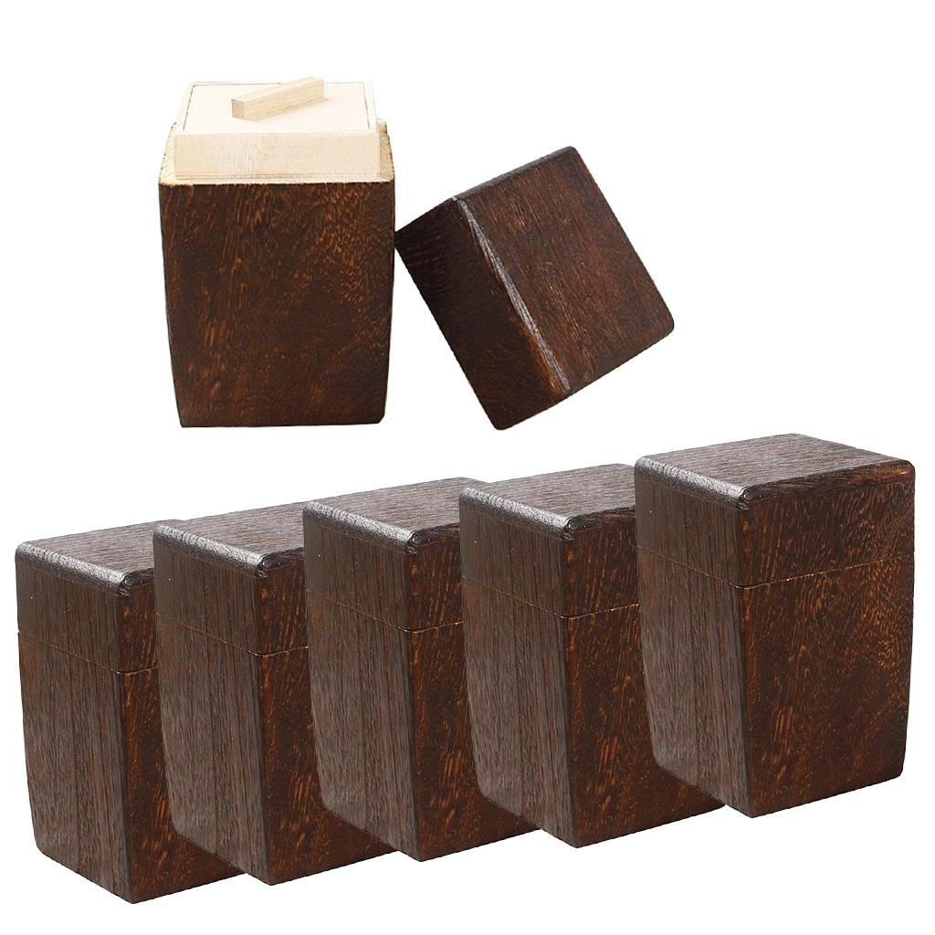 6x Wood Tea Storage Box Organizer Container Wood Tea Caddy Container Holder