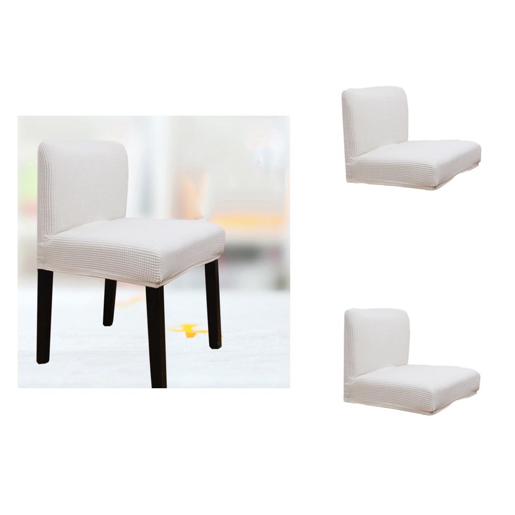 2pcs Upscale Jacquard Stretch Dining Room Chair Slipcover Stool Cover White