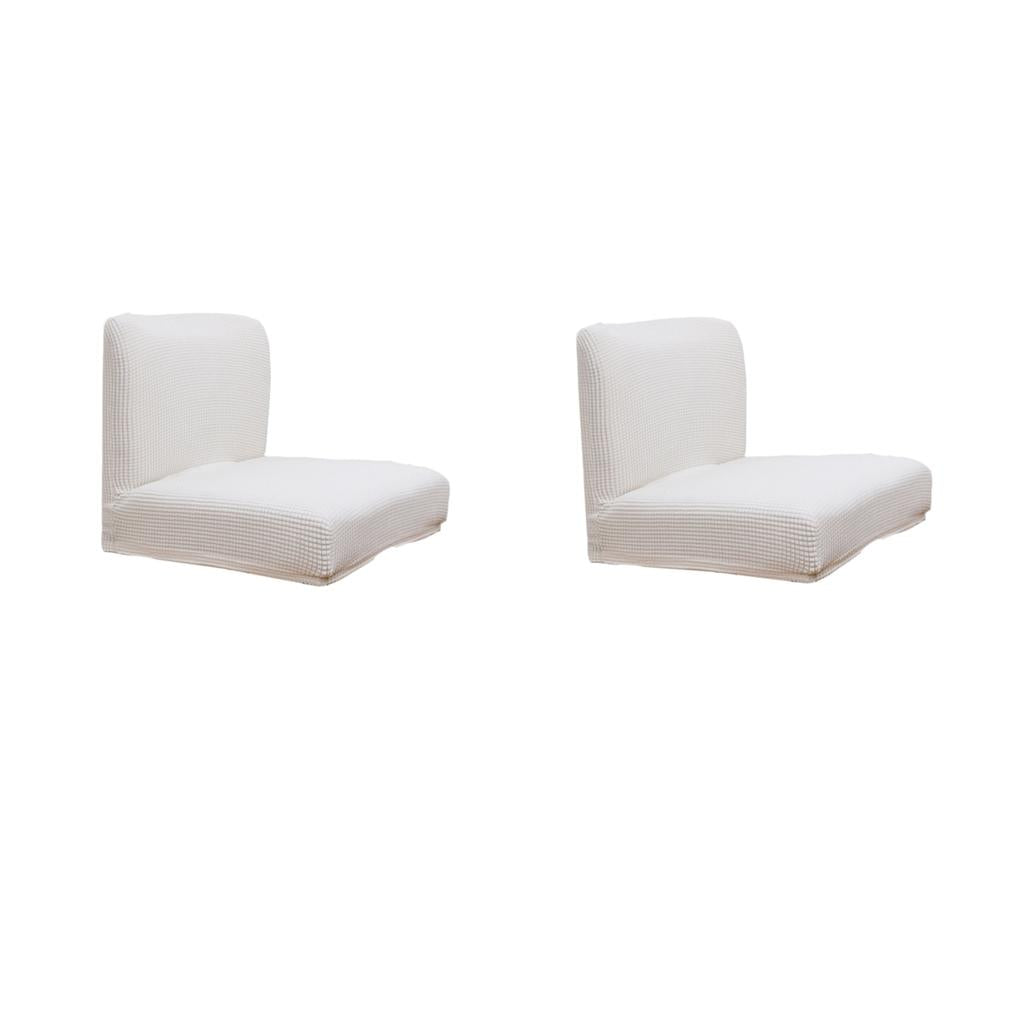 2pcs Upscale Jacquard Stretch Dining Room Chair Slipcover Stool Cover White