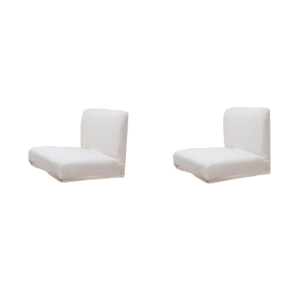 2pcs Upscale Jacquard Stretch Dining Room Chair Slipcover Stool Cover White