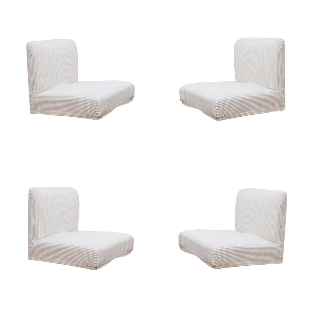 4pcs Upscale Jacquard Stretch Dining Room Chair Slipcover Stool Cover White