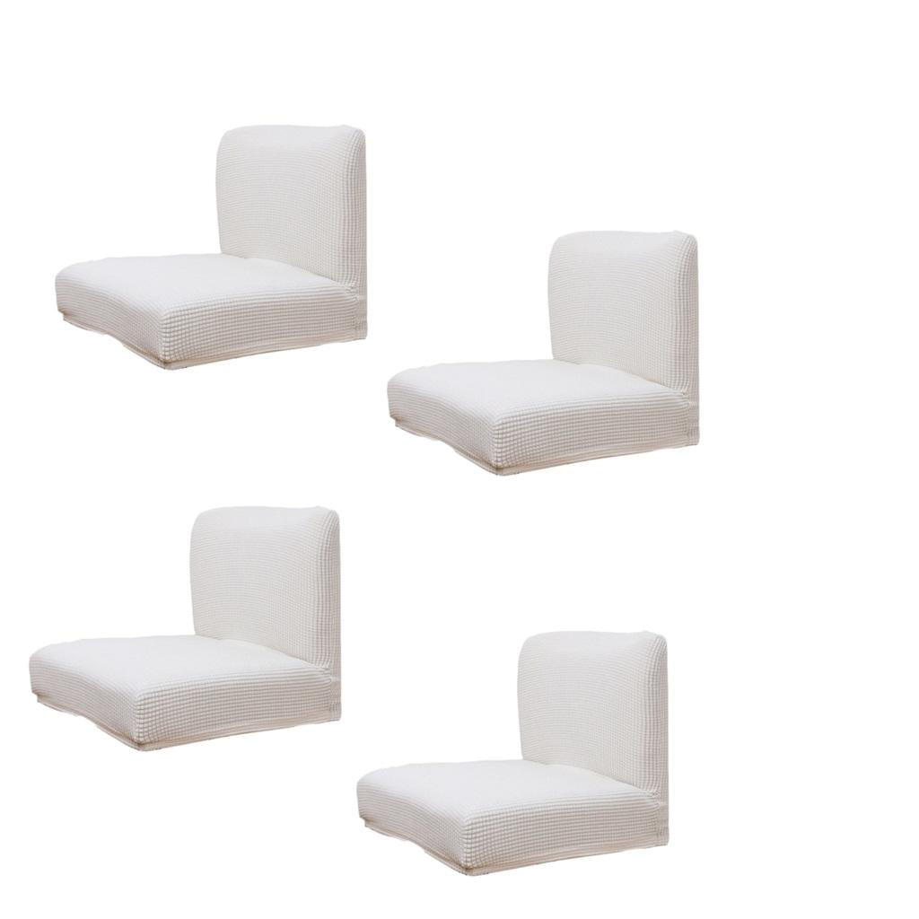 4pcs Upscale Jacquard Stretch Dining Room Chair Slipcover Stool Cover White