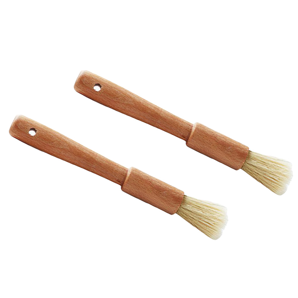 2 pieces Wooden handle Oil Brush Baking Bakeware Bread Cook Pastry BBQ Brush