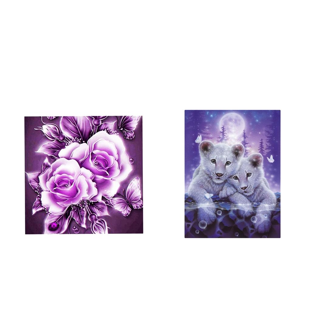 5D Diamond Embroidery Painting Animal Tiger & Flower Cross Stitch Art Kit