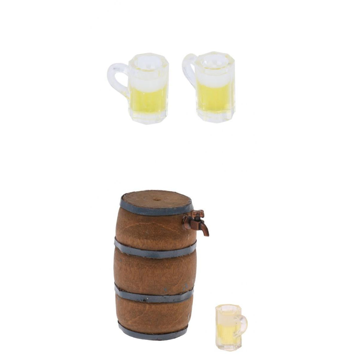1:12 Dollhouse Beer Mug +Dollhouse Miniature Beer Barrel Beer Mug