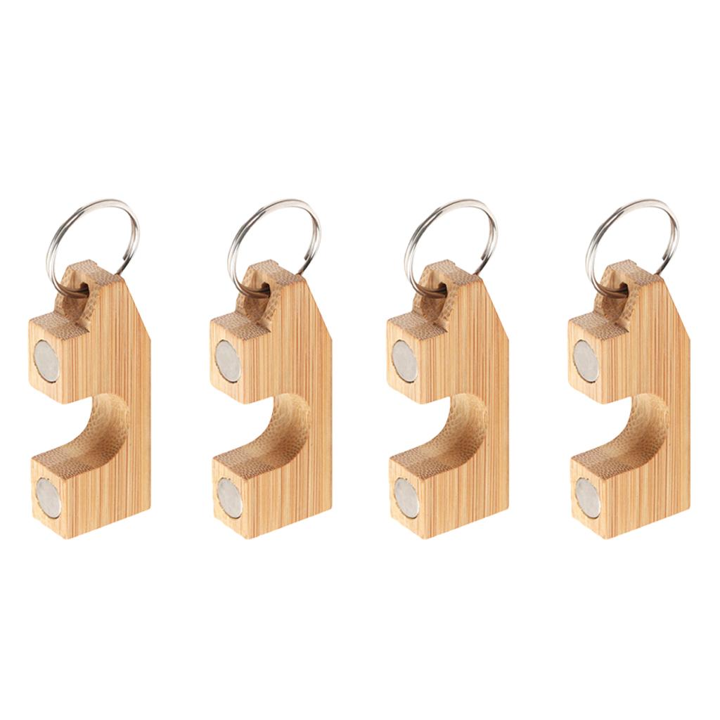 4pcs Wooden Fly Fishing Rod Rack Holder Magnetic Rod Guard Transport System