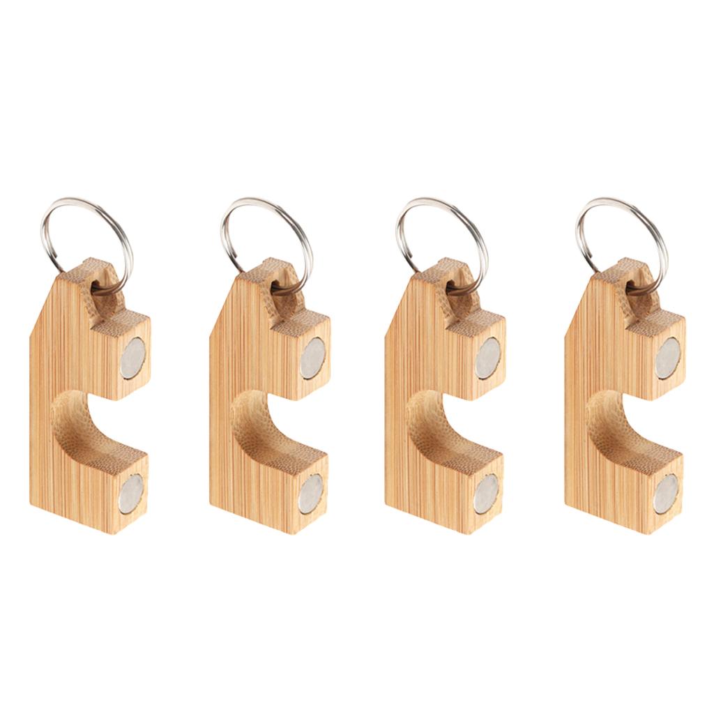 4pcs Wooden Fly Fishing Rod Rack Holder Magnetic Rod Guard Transport System