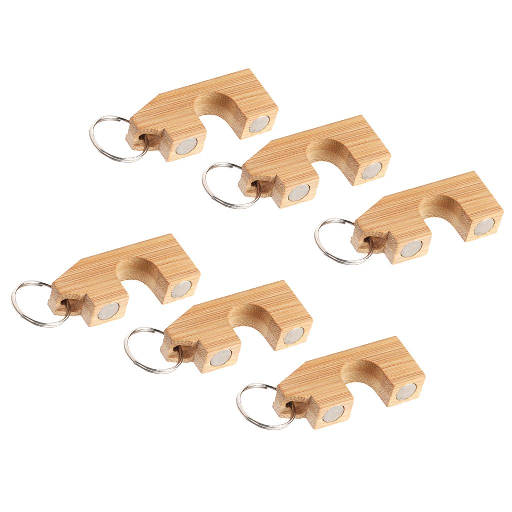 6pcs Wooden Fly Fishing Rod Rack Holder Magnetic Rod Guard Transport System