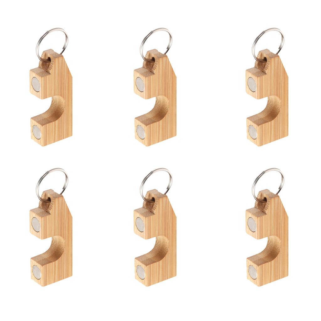 6pcs Wooden Fly Fishing Rod Rack Holder Magnetic Rod Guard Transport System