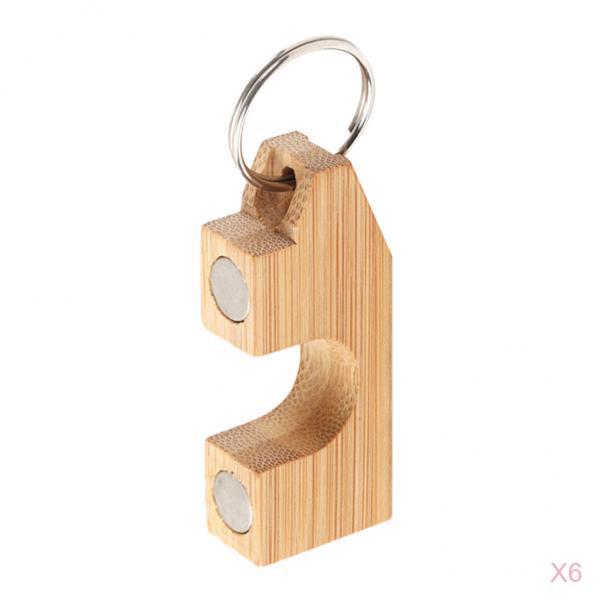6pcs Wooden Fly Fishing Rod Rack Holder Magnetic Rod Guard Transport System