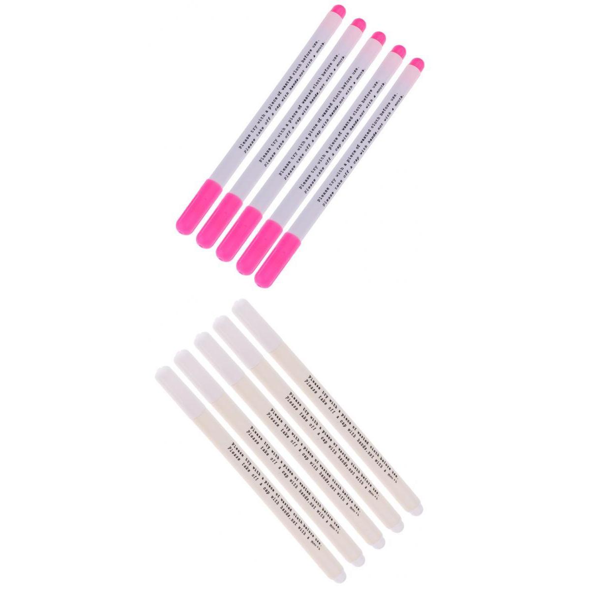 10Pc Water Erasable Pen Tailor Vanishing Marker Water Soluble Pen Pink White