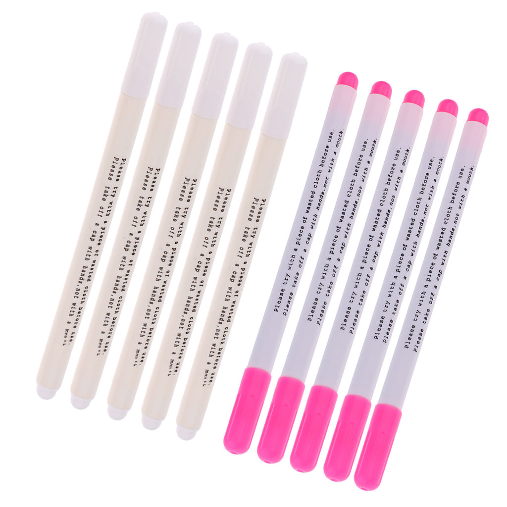 10Pc Water Erasable Pen Tailor Vanishing Marker Water Soluble Pen Pink White