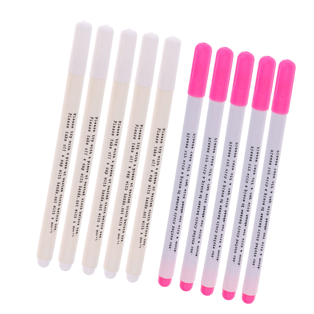 10Pc Water Erasable Pen Tailor Vanishing Marker Water Soluble Pen Pink White