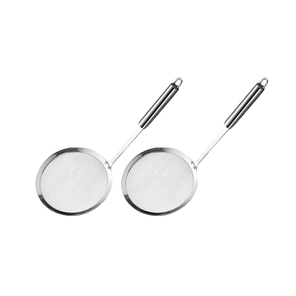 2x Stainless Steel Oil Filter Spoon Hot Pot Skimmer Frying Filter Spoon 16cm