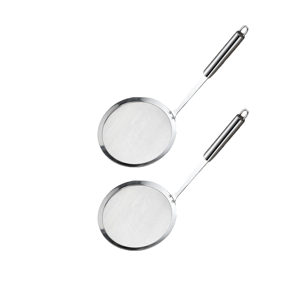 2x Stainless Steel Oil Filter Spoon Hot Pot Skimmer Frying Filter Spoon 16cm