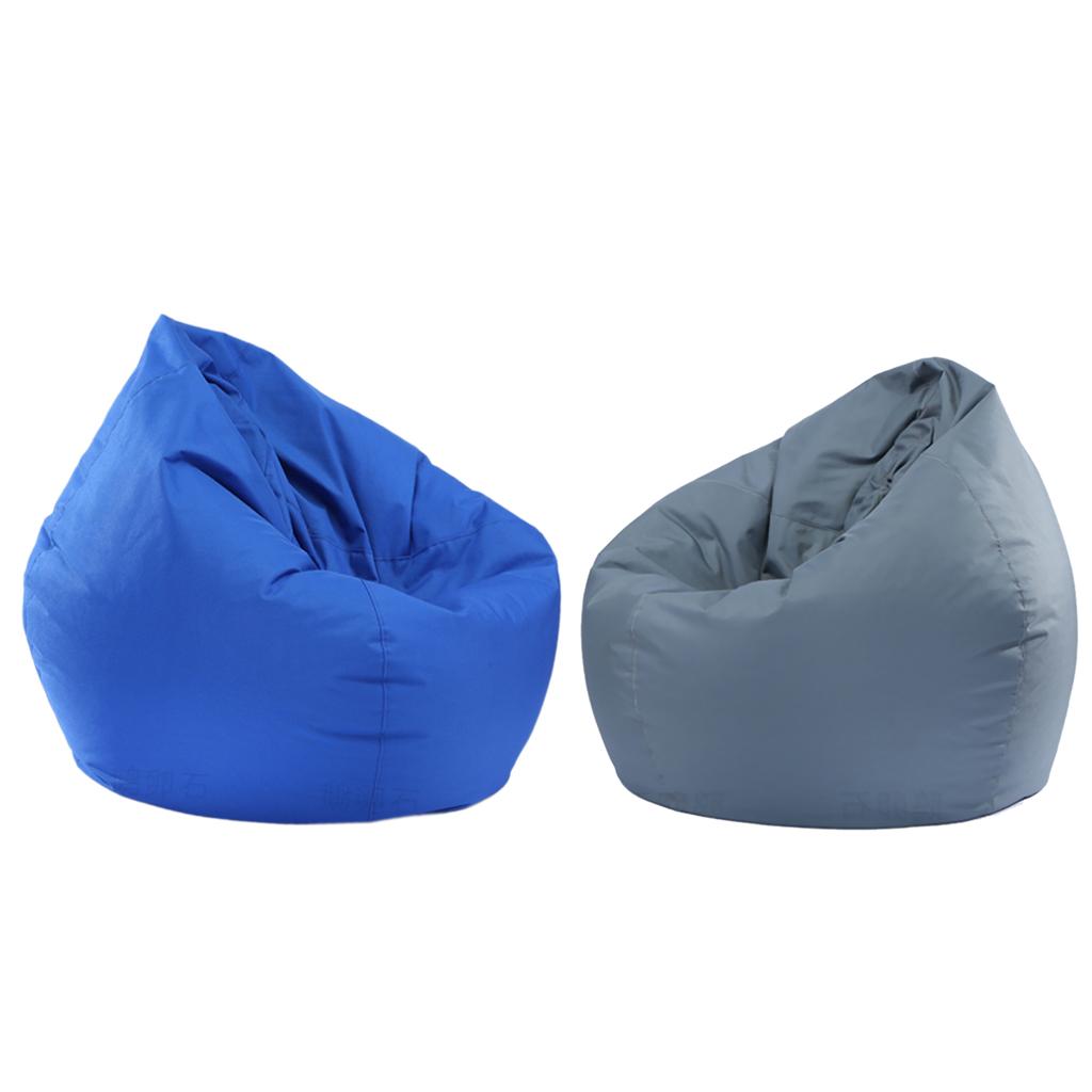 2PCS Large Adult Size Bean Bag Cover Toy Clothes Storage Grey and Blue