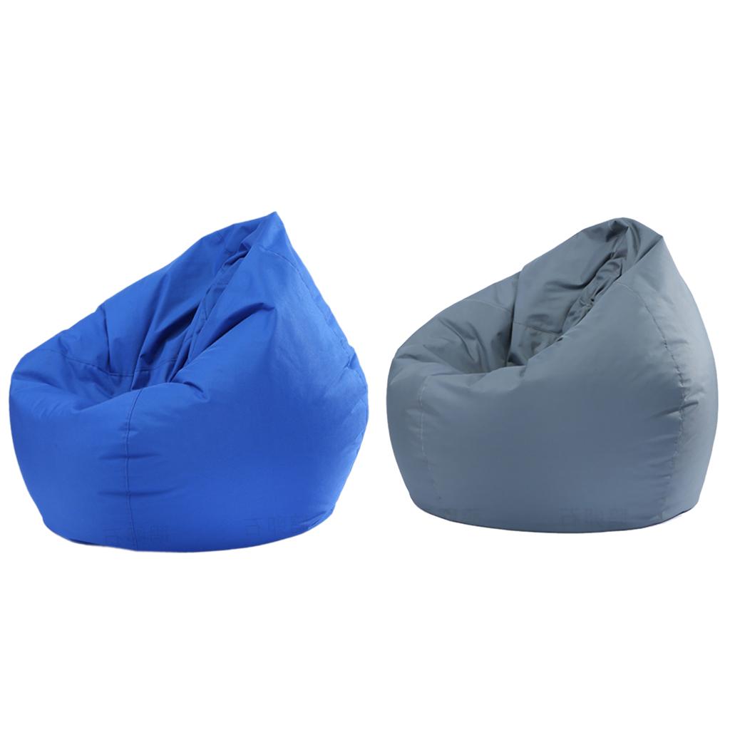 2PCS Large Adult Size Bean Bag Cover Toy Clothes Storage Grey and Blue