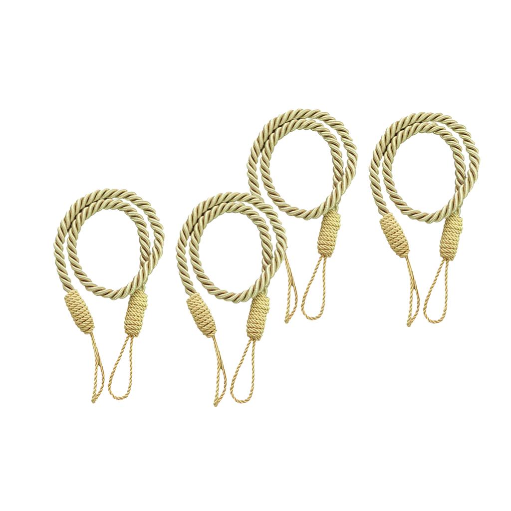 4 PCS Rope Curtain Drape Tiebacks Tassel Living Room Bedroom Golden