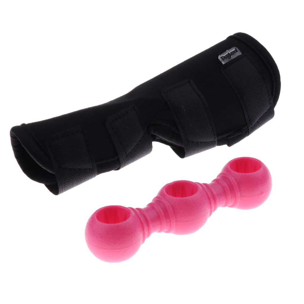 2 Pack Dog Leg Protects Wounds Brace & Dog Rubber Best Chew Treat Fetch Toy