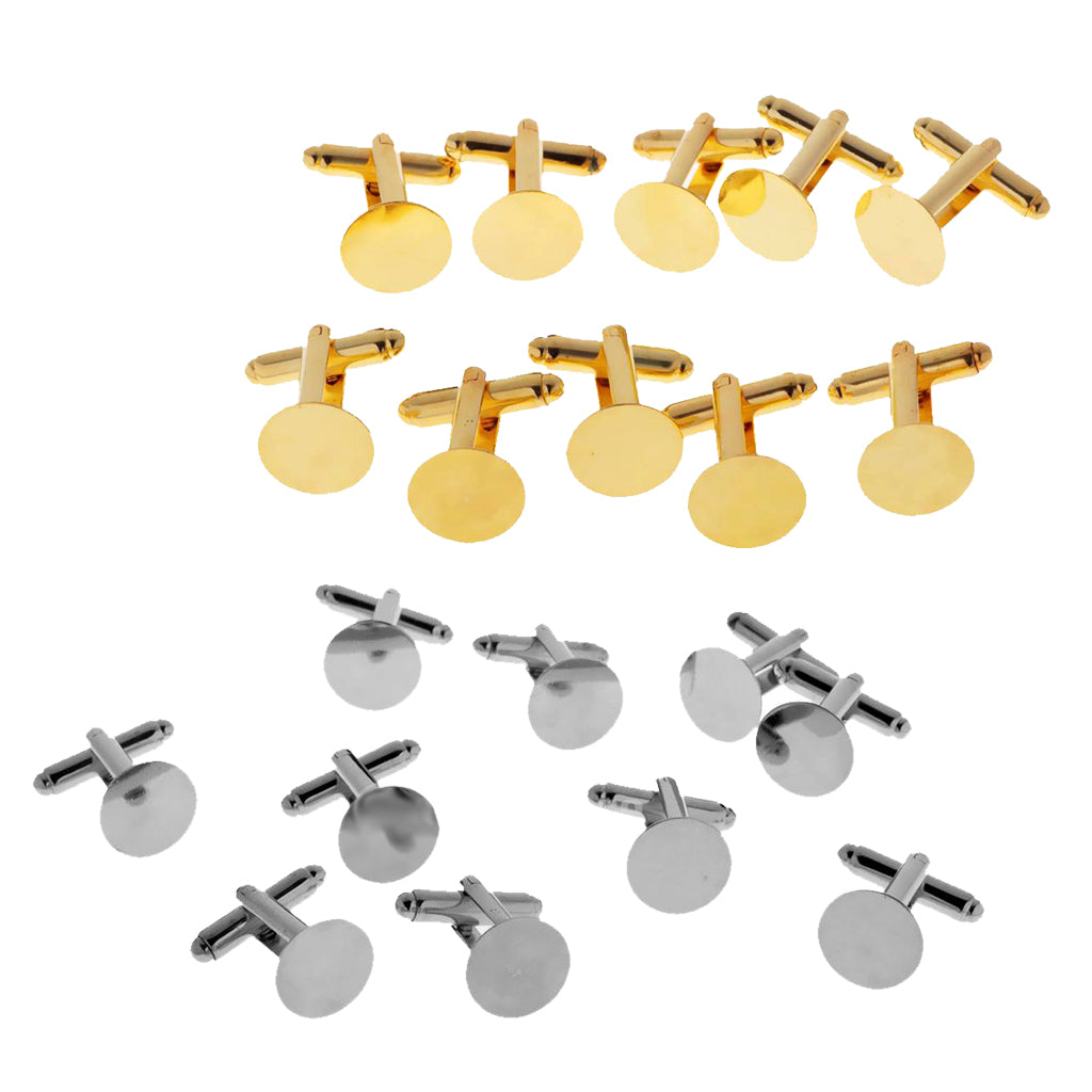 20 Pieces Copper Cufflinks Blanks Base Setting Jewelry Making 16mm